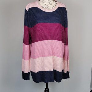 Lane Bryant Multi Colored Striped Sweater